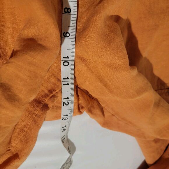 Rachel Roy Womens Linen Pants Size Medium Orange Cargo Coastal Y2K Hip Hop - Picture 4 of 7
